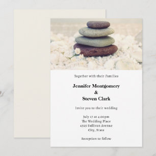 Invitation Stones empilées méditatif Mariage Cairn