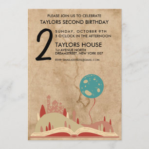Invitation Storybook Castle Fairy Tale Vintage Anniversaire