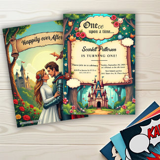 Invitation Storybook Forest Woodland Fairytale 1st Birthday