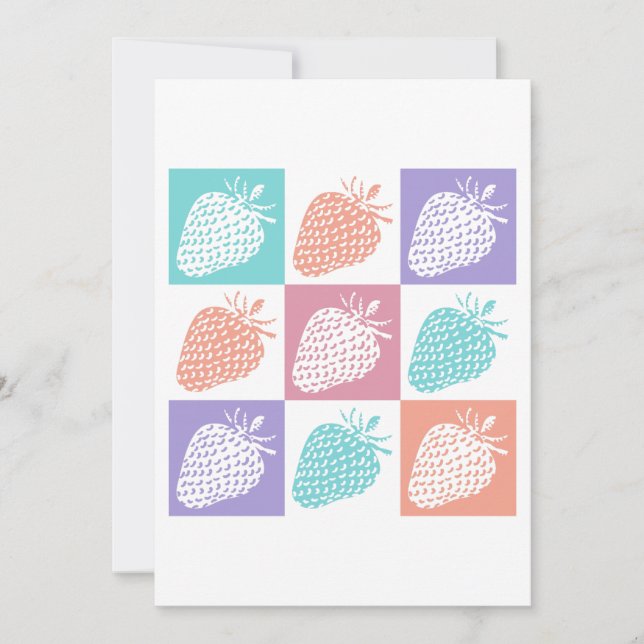 Invitation Strawberries Colorful Summer (Devant)