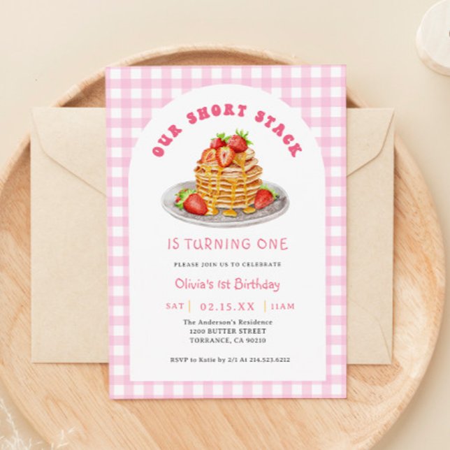 Invitation Strawberry Pancake Breakfast Birthday Party (Créateur téléchargé)