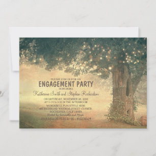 Invitation strhts of lights rustic tree party