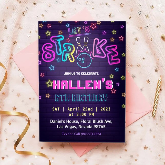 Invitation Strike Bowling Anniversaire (Créateur téléchargé)