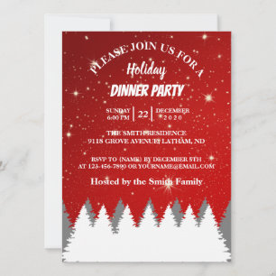 Invitation String Stars Pines Tree Fête des Vacances