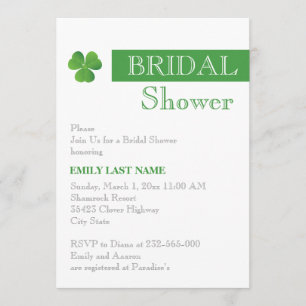 Invitation Stripe & trèfle vert Irlandais mariage douche nupt