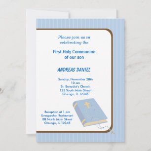 Invitation Stripes Sainte Communion