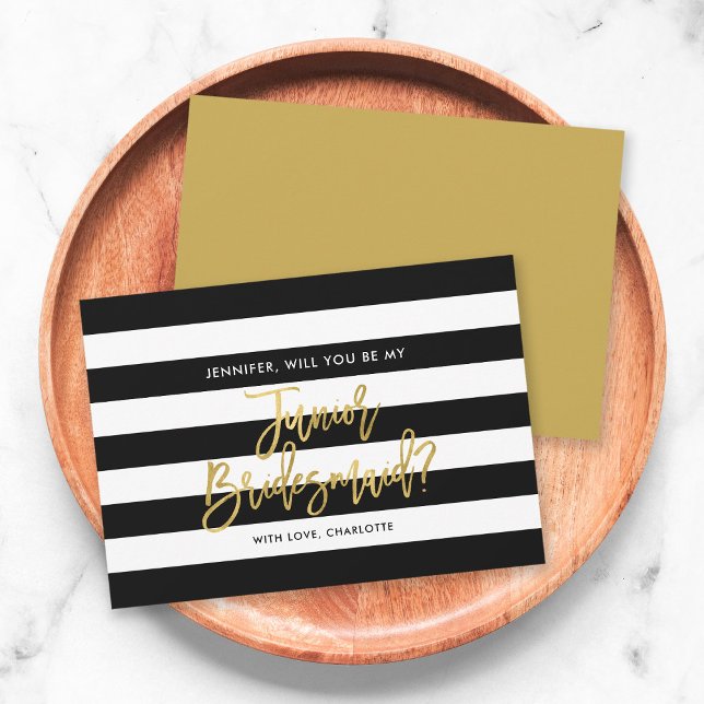 Invitation Strips Noirs Serez-Vous Ma Jeune Femme D'Accueil (Créateur téléchargé)