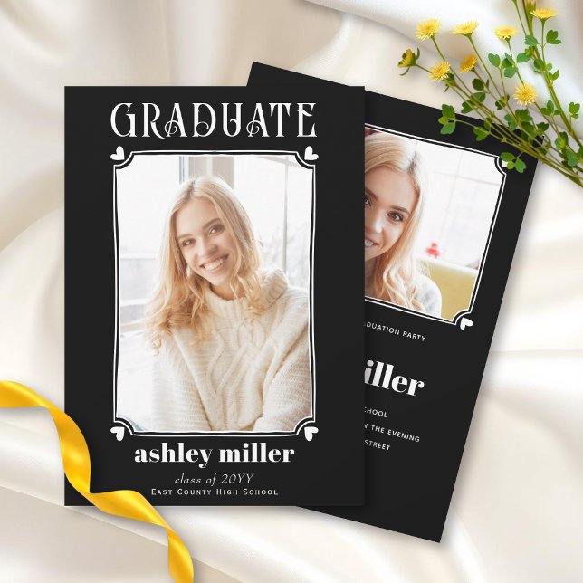 Invitation Structure de gravure DIPLÔMÉE Classe de graduation (Créateur téléchargé)