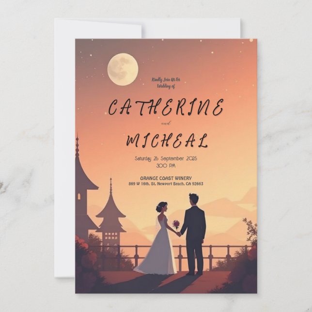 Invitation Studio Personnalisé Ghibli Invite Mariage (Devant)
