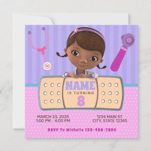 Invitation Stuffins en Doc rose pourpre Anniversaire