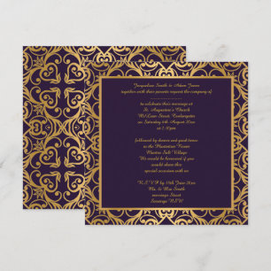 INVITATION STUNNING CLASSIQUE RICH MARINE OR MARIAGE