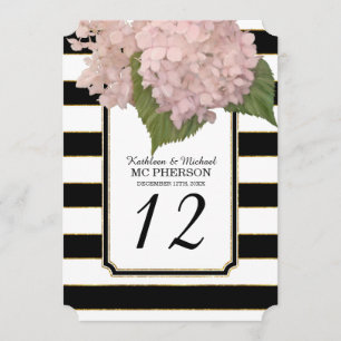 Invitation Style Art Déco Moderne Hydrangea Faux Gold Stried