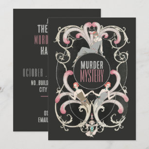 Invitation Style Art Déco, Mystère de Meurtre Fête d'Hallowee