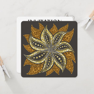 Invitation Style Batik Floral Abstrait africain