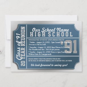 Invitation Style Bleu/Blanc Classe Réunion