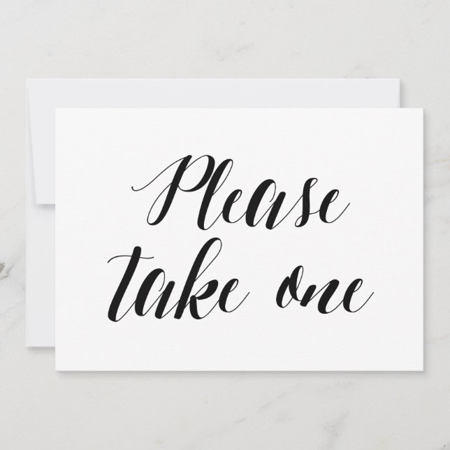 Invitation Style calligraphie "S'il vous plaît prendre un" SI (Devant)