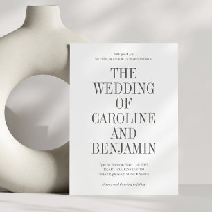 Invitation Style classique typographie élégant Mariage tendan