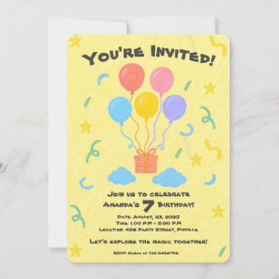 Invitation Style Crayon modifiable - Bassin de ballon Anniver