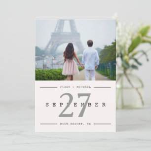 Invitation Style de calendrier Big Date Photo Enregistrer la 