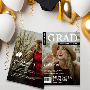 Invitation Style de couverture de magazine moderne 2-Photo Gr
