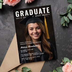 Invitation Style de couverture de magazine simple Diplôme pho
