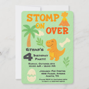 Invitation Style de crayon modifiable – Anniversaire de dinos
