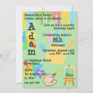 Invitation Style de crayon modifiable – Partie peinture et pa