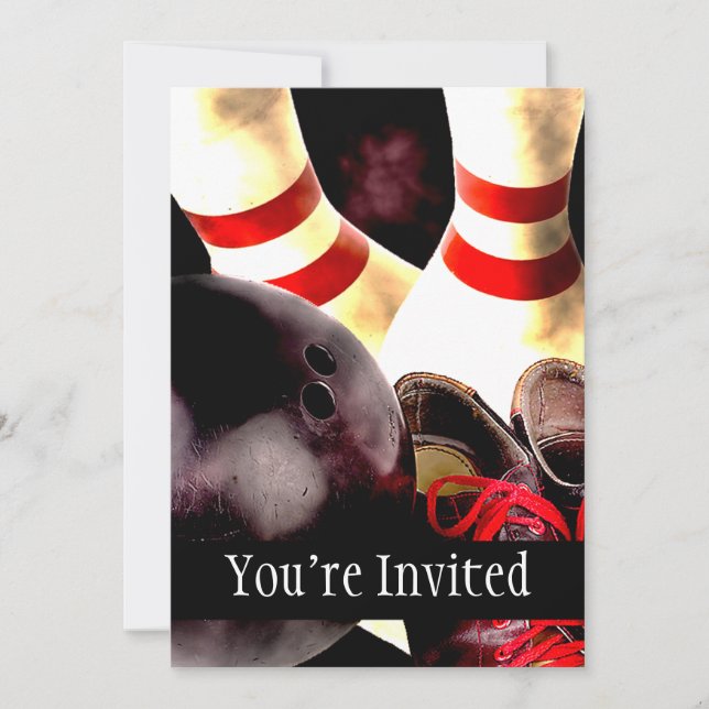 Invitation Style de grunge de vitesse de bowling (Devant)