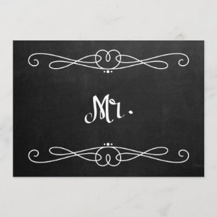 Invitation Style de tableau de bord "M." Signature du fauteui