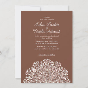 Invitation Style Mandala de Mariage Classique Orné Art Déco
