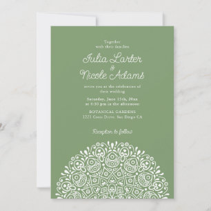 Invitation Style Mandala de Mariage Classique Orné Art Déco