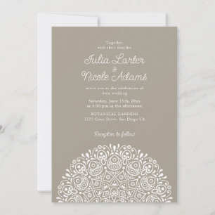 Invitation Style Mandala de Mariage Classique Orné Art Déco