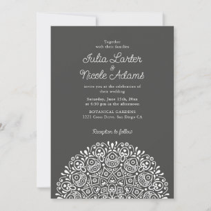 Invitation Style Mandala Mariage Classique Orné Art Déco