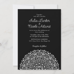 Invitation Style Mandala Mariage Classique Orné Art Déco