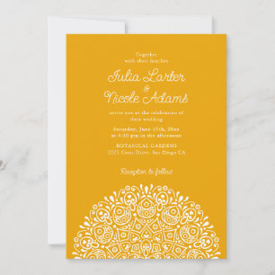 Invitation Style Mandala Mariage Classique Orné Art Déco