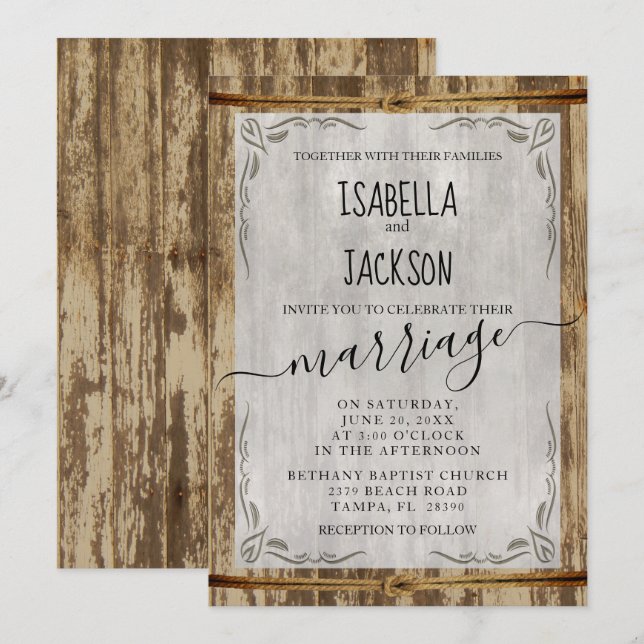 Invitation Style Mariage (Devant / Derrière)