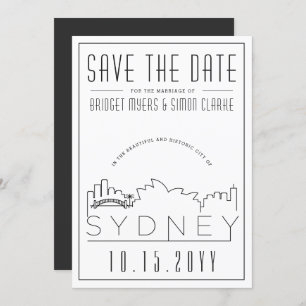 Invitation Style Mariage déco de Sydney Skyline Enregistrer l