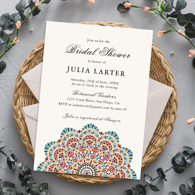 Invitation Style Motif Artistique Moderne Fête des mariées Ma (Créateur téléchargé)