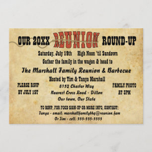 Invitation Style Occidental Faux Retrouvailles Parchemin Viei