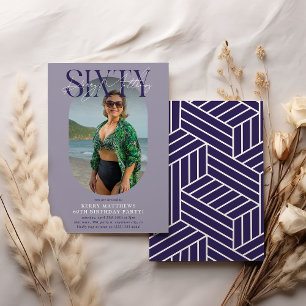 Invitation Style Oval Photo & Signature 60e anniversaire