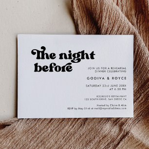 Invitation Style rétro noir & blanc La veille