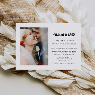 Invitation Style rétro noir & blanc Nous faisons toujours Pho