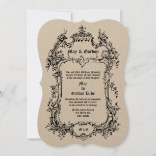 Invitation Style Rococo baroque époque victorienne Frontière