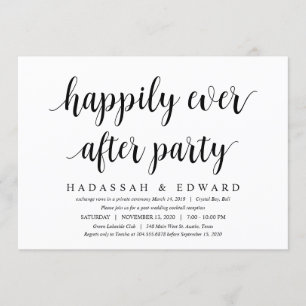 Invitation Style Rustique moderne Cute Black Script, Elopemen