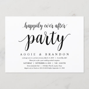 Invitation Style Rustique moderne Cute Black Script, Elopemen