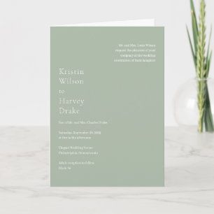 Invitation Style Sage Green Mariage moderne