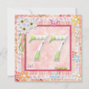 Invitation Style scrapbooking pour la fête du 77e anniversair