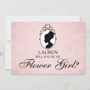 Invitation Style Victorien Caméo Serez-Vous Ma Fille Fleur