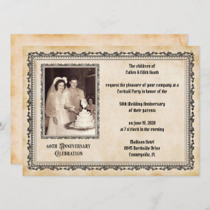 Invitation Style vintage 60e anniversaire
