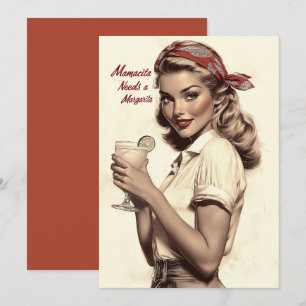 Invitation Style vintage d'enclos : Mamacita a besoin d'une M